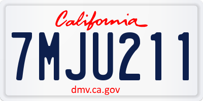 CA license plate 7MJU211
