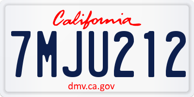 CA license plate 7MJU212