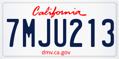 CA license plate 7MJU213