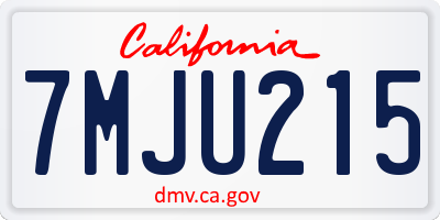CA license plate 7MJU215