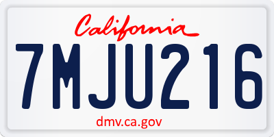 CA license plate 7MJU216