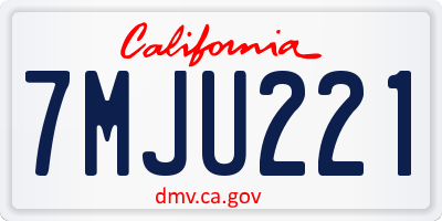 CA license plate 7MJU221