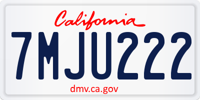 CA license plate 7MJU222