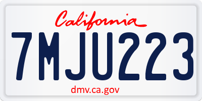 CA license plate 7MJU223