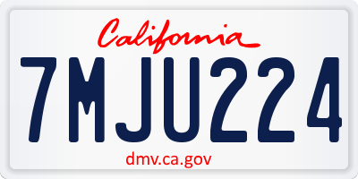 CA license plate 7MJU224