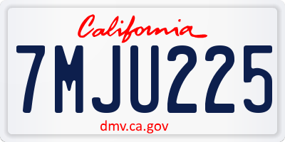CA license plate 7MJU225