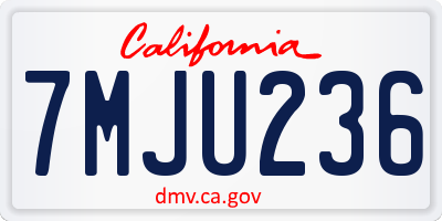 CA license plate 7MJU236