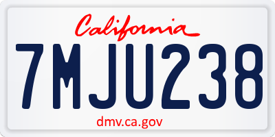 CA license plate 7MJU238
