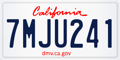 CA license plate 7MJU241
