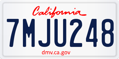 CA license plate 7MJU248