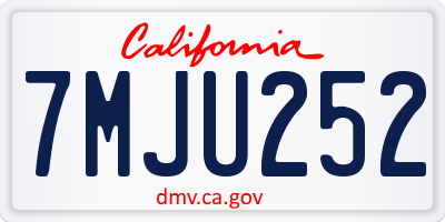 CA license plate 7MJU252