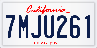 CA license plate 7MJU261