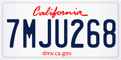 CA license plate 7MJU268