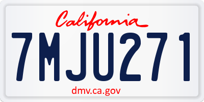 CA license plate 7MJU271