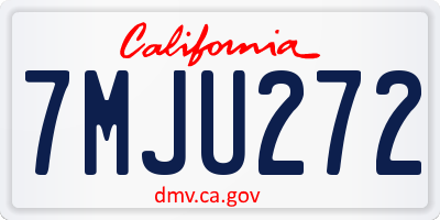 CA license plate 7MJU272