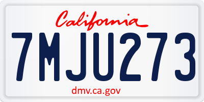 CA license plate 7MJU273