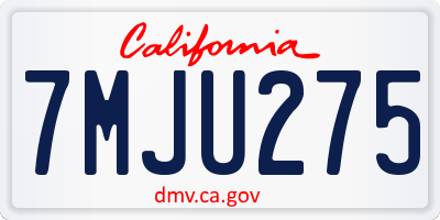 CA license plate 7MJU275