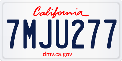 CA license plate 7MJU277