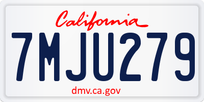 CA license plate 7MJU279
