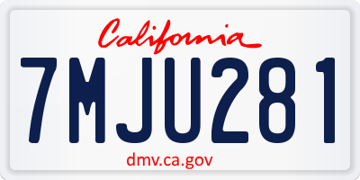 CA license plate 7MJU281