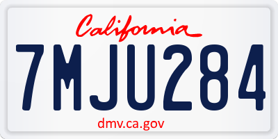 CA license plate 7MJU284