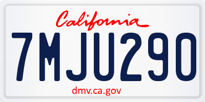 CA license plate 7MJU290