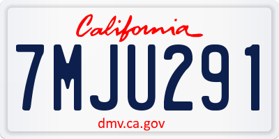 CA license plate 7MJU291