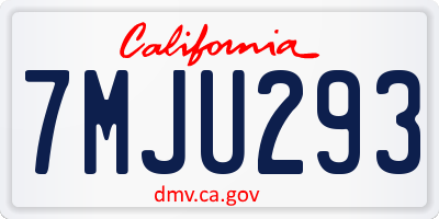 CA license plate 7MJU293