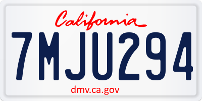 CA license plate 7MJU294