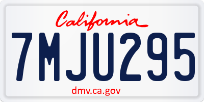 CA license plate 7MJU295