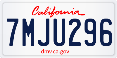 CA license plate 7MJU296