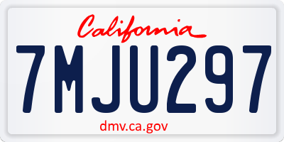 CA license plate 7MJU297