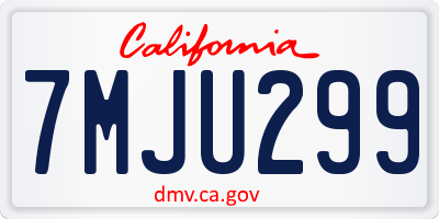 CA license plate 7MJU299
