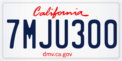 CA license plate 7MJU300