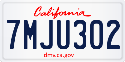 CA license plate 7MJU302
