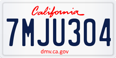 CA license plate 7MJU304