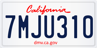 CA license plate 7MJU310