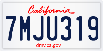 CA license plate 7MJU319