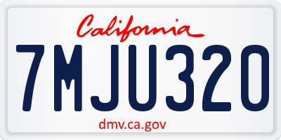 CA license plate 7MJU320