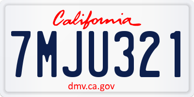 CA license plate 7MJU321