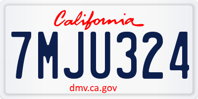 CA license plate 7MJU324