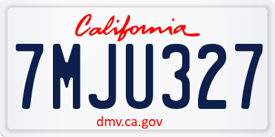 CA license plate 7MJU327