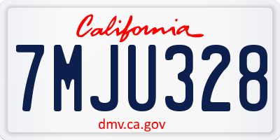 CA license plate 7MJU328