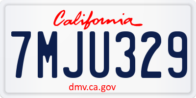 CA license plate 7MJU329