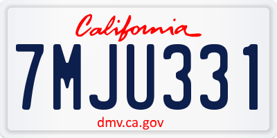 CA license plate 7MJU331