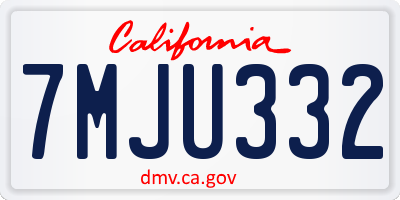 CA license plate 7MJU332