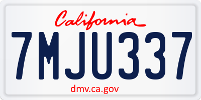 CA license plate 7MJU337