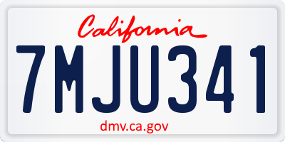 CA license plate 7MJU341