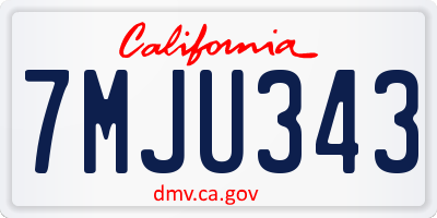 CA license plate 7MJU343