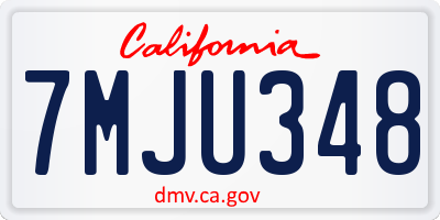 CA license plate 7MJU348